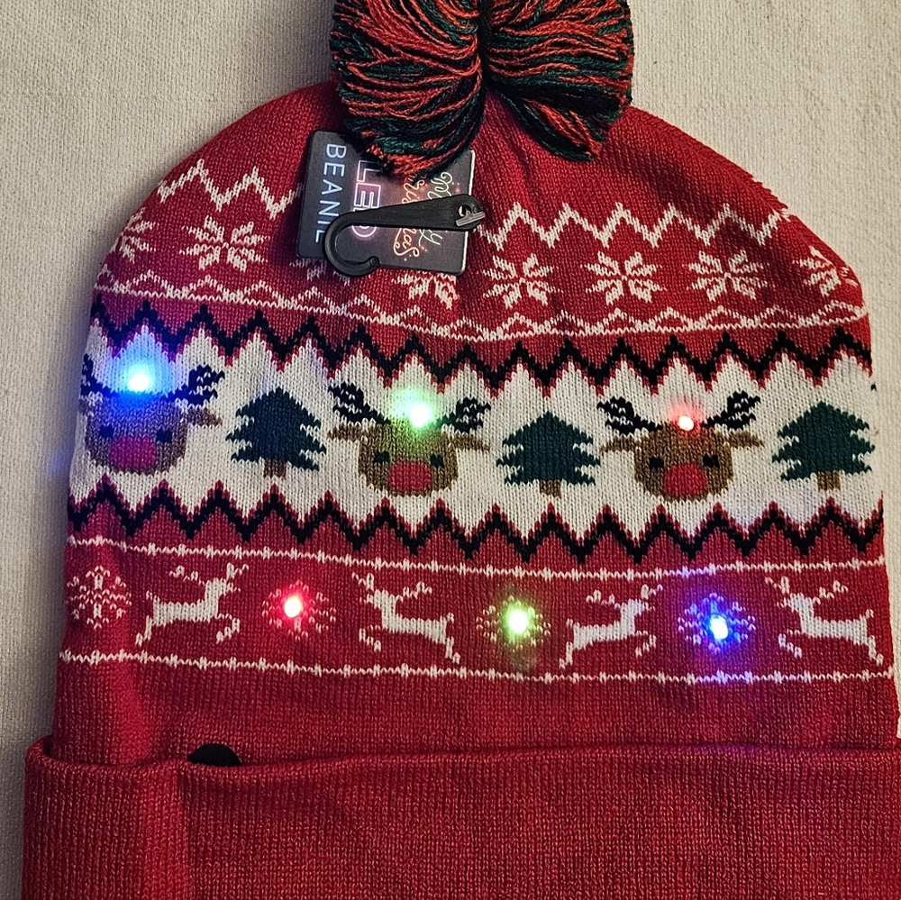 Christmas led light up beanie, Elfie